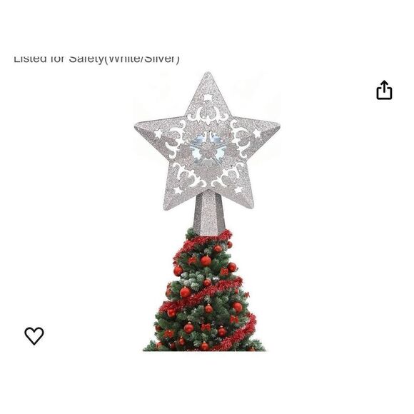 No Brand Other - DUSHX Christmas Tree Toppers 3D Projector LED Lights Decorations, Glitter star C